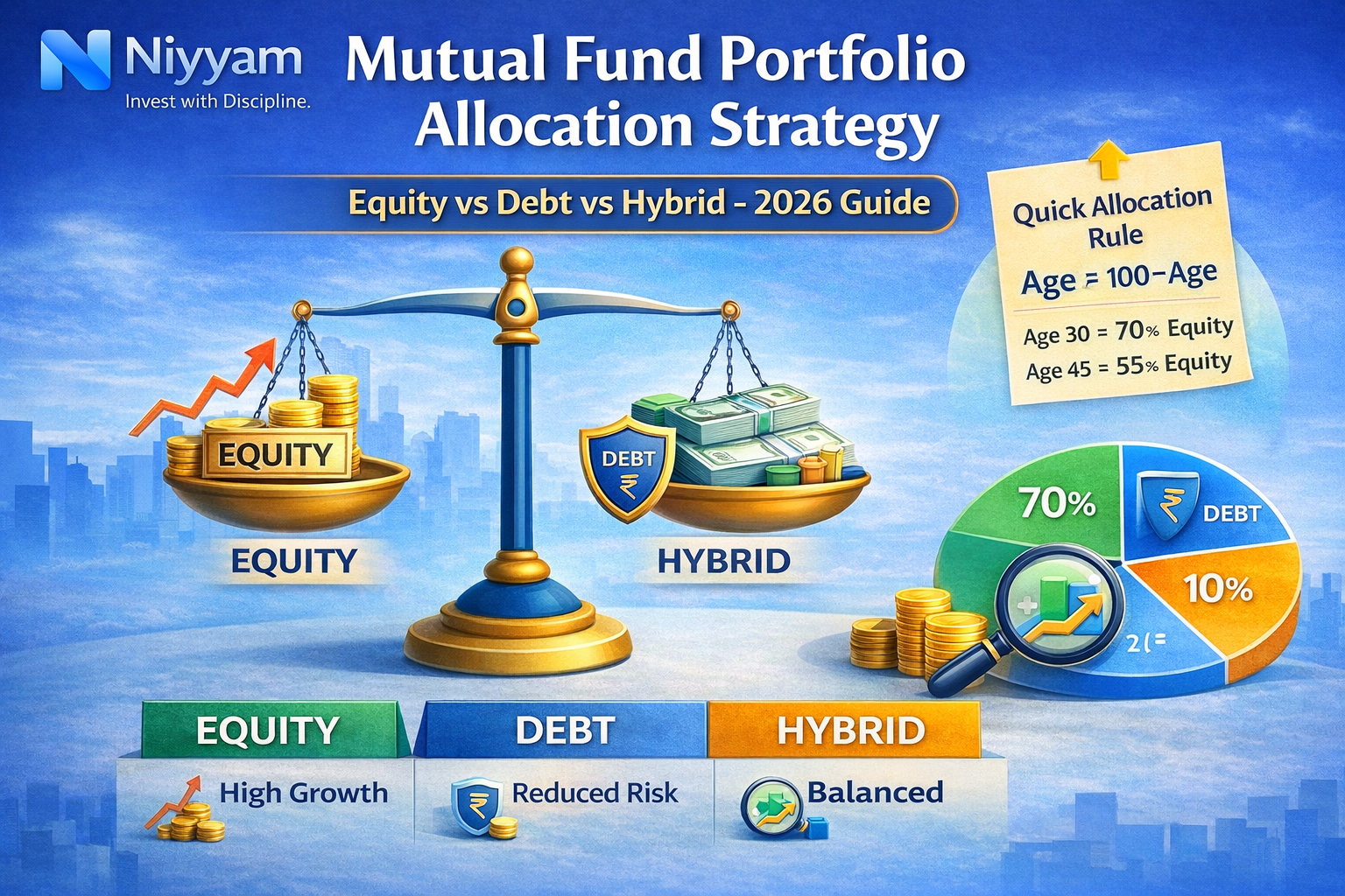 Mutual Fund Portfolio Allocation Strategy (Equity vs Debt vs Hybrid – 2026 Guide)