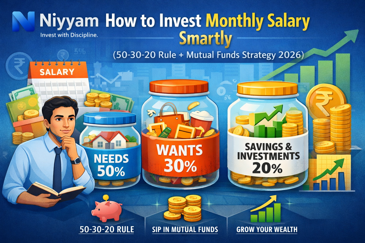 How to Invest Monthly Salary Smartly (50-30-20 Rule + Mutual Funds Strategy 2026)