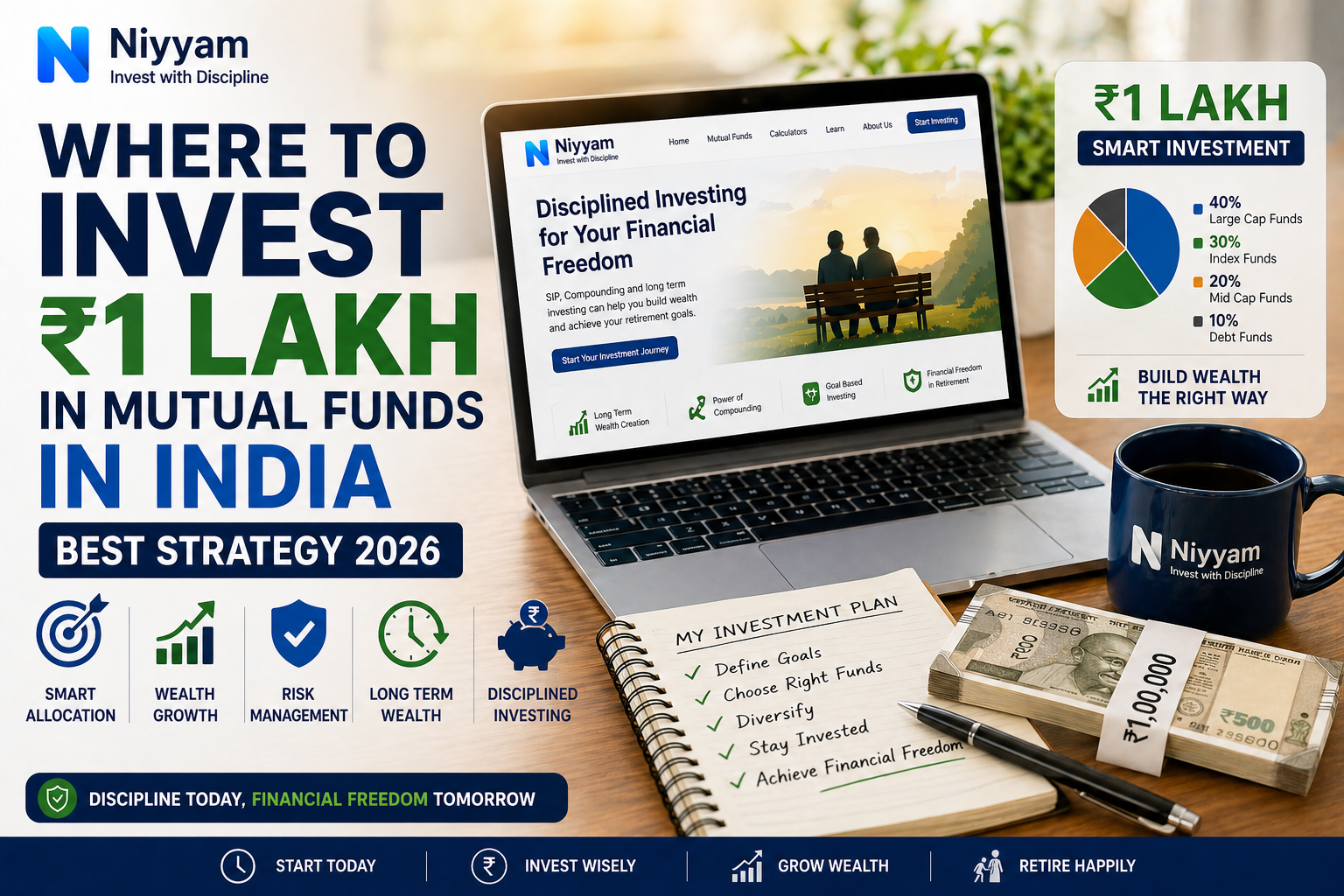 How to Invest ₹1 Lakh in Mutual Funds (Best Strategy for 2026 Investors)