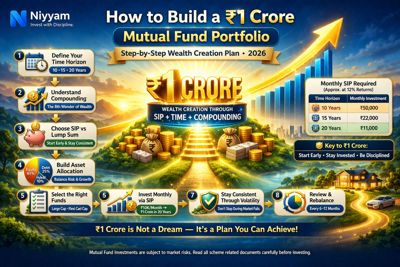 How to Build a ₹1 Crore Mutual Fund Portfolio (Step-by-Step Wealth Creation Plan 2026)