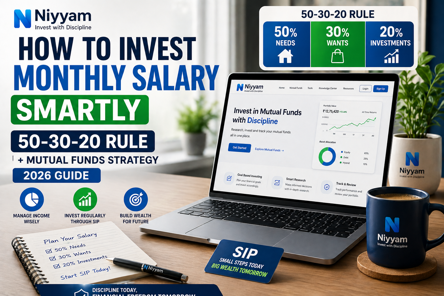 How to Invest Monthly Salary Smartly (50-30-20 Rule + Mutual Funds Strategy 2026)